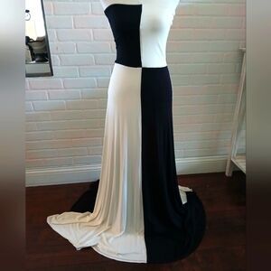 Black & White Colorblock Maxi Dress
